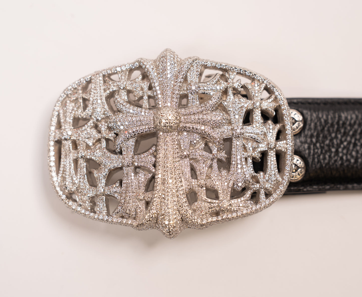 Iced Out VVS Cemetery Cross Belt Buckle