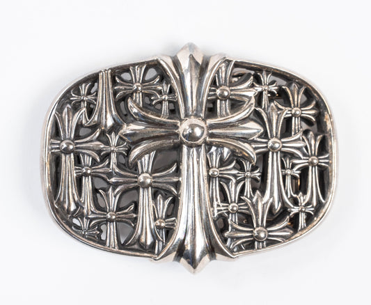 Silver Cemetery Cross Belt Buckle