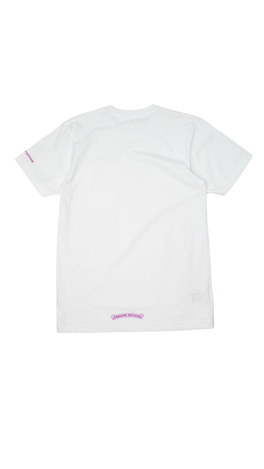 Purple Neck Logo T-Shirt 'White'