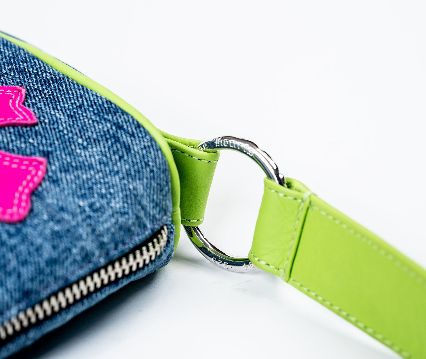 Miami Art Basel Multi-Color Patch Denim Cross Patch Nugget Bag