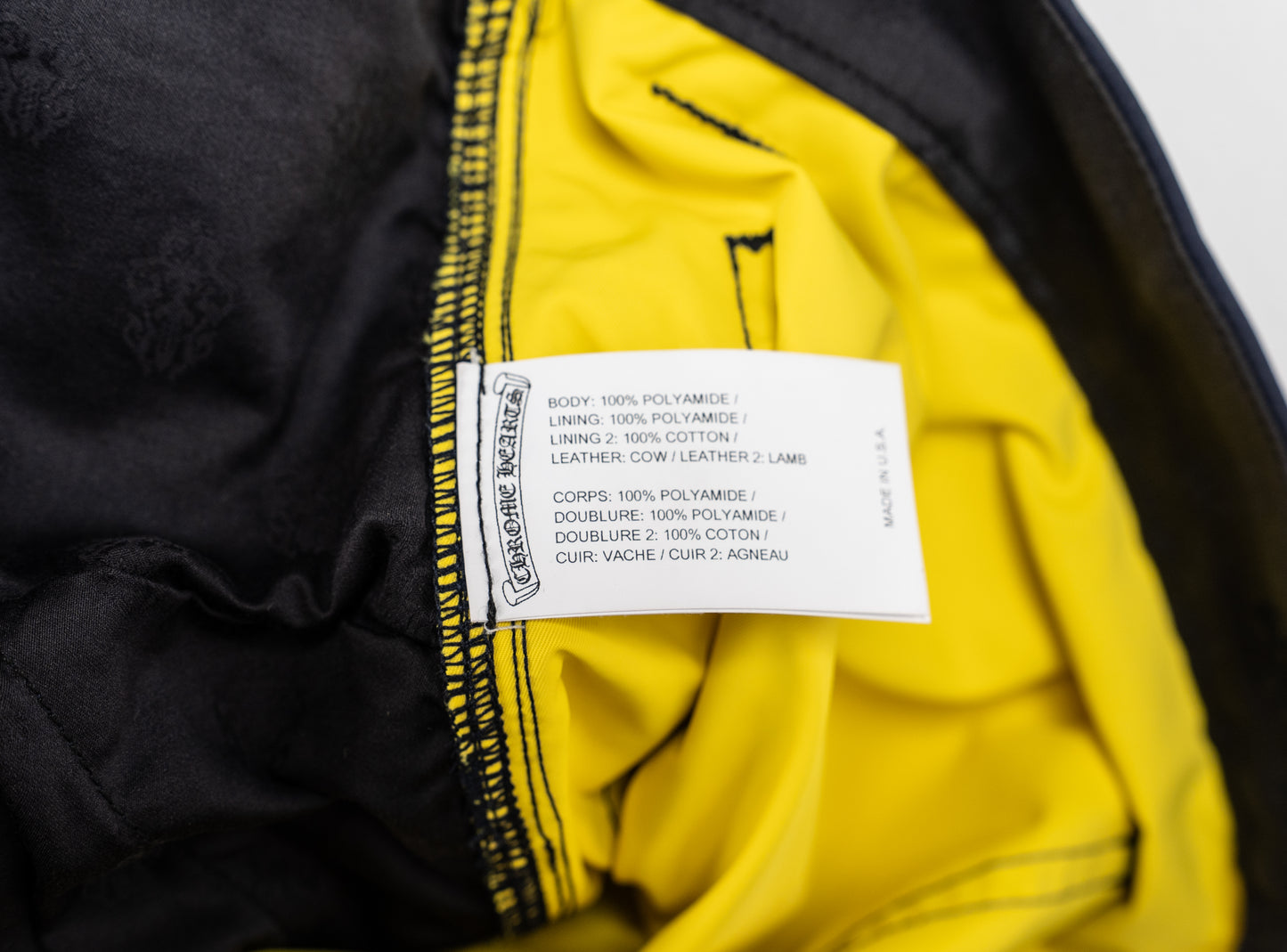 Nylon and Leather Double Knee Pants 'Navy'