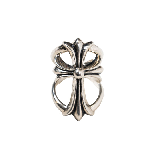 Silver Infinity Cross Ring