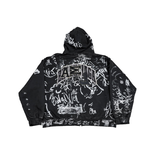 Skater Graffiti Zip Up Hoodie 'Black'