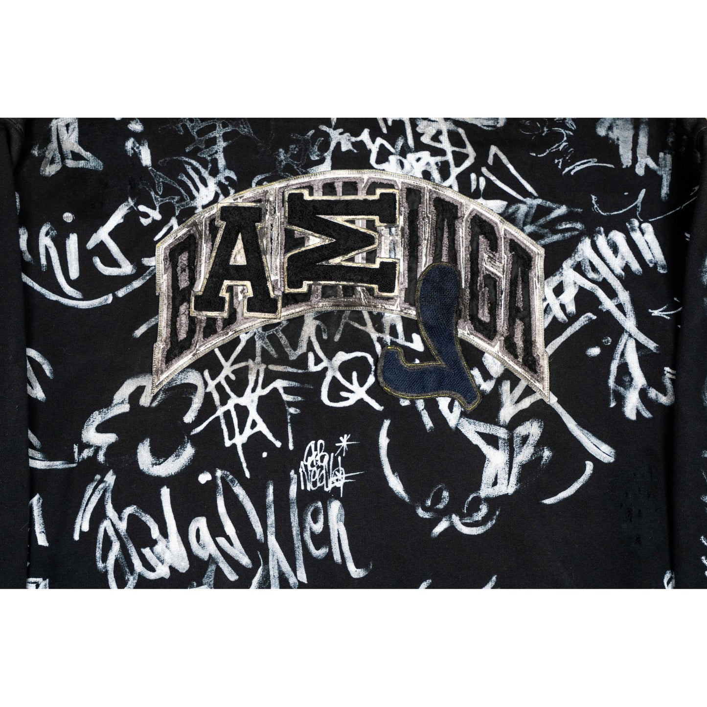 Skater Graffiti Zip Up Hoodie 'Black'