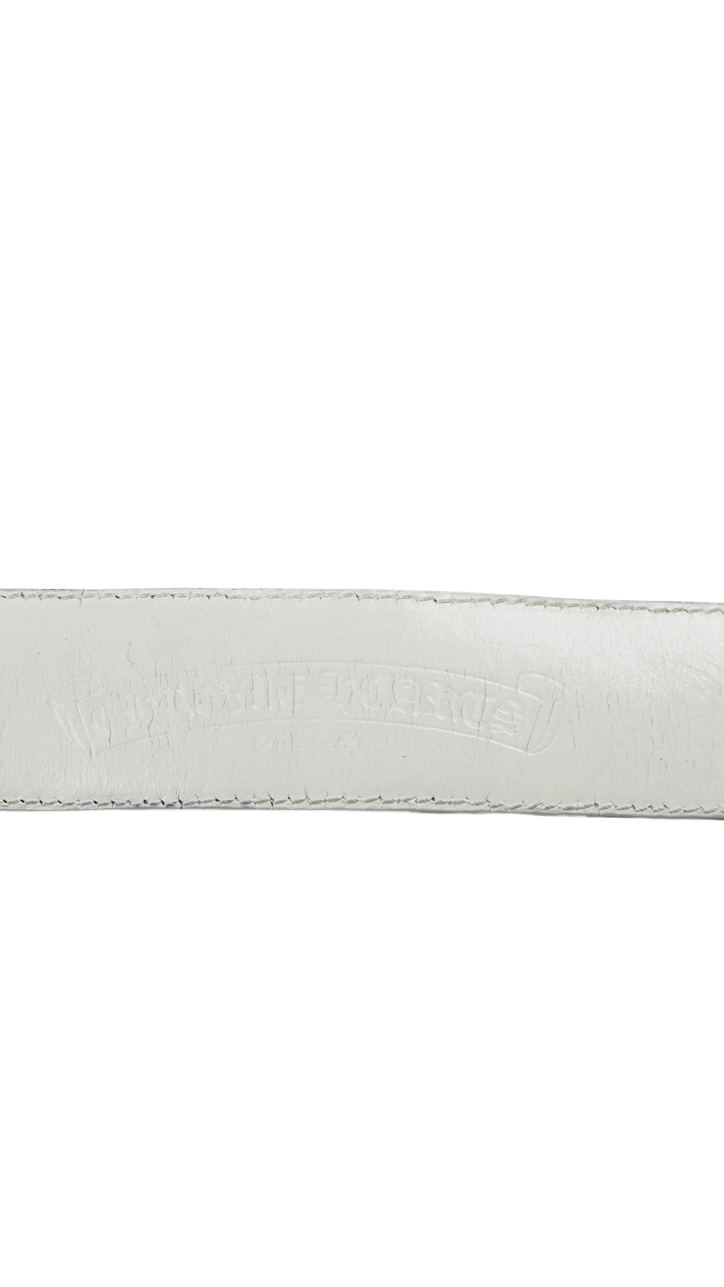 White Cemetery Cross Patch Leather Strap