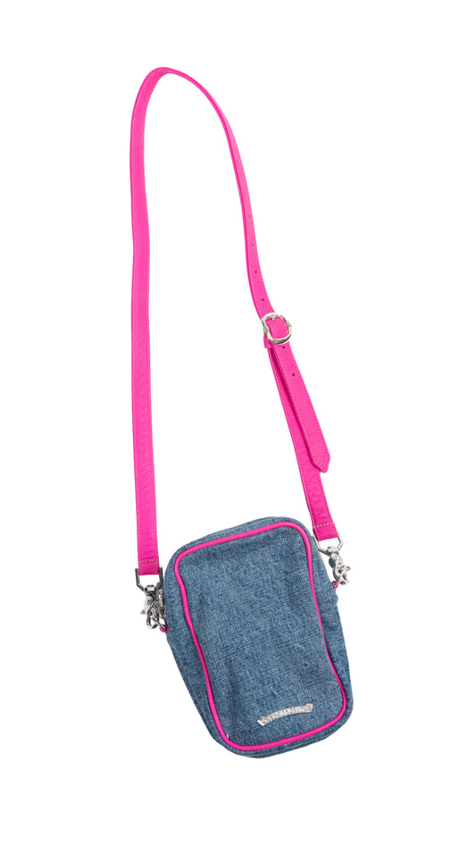 Miami Art Basel Multi-Color Cross Patch Denim Taka Bag