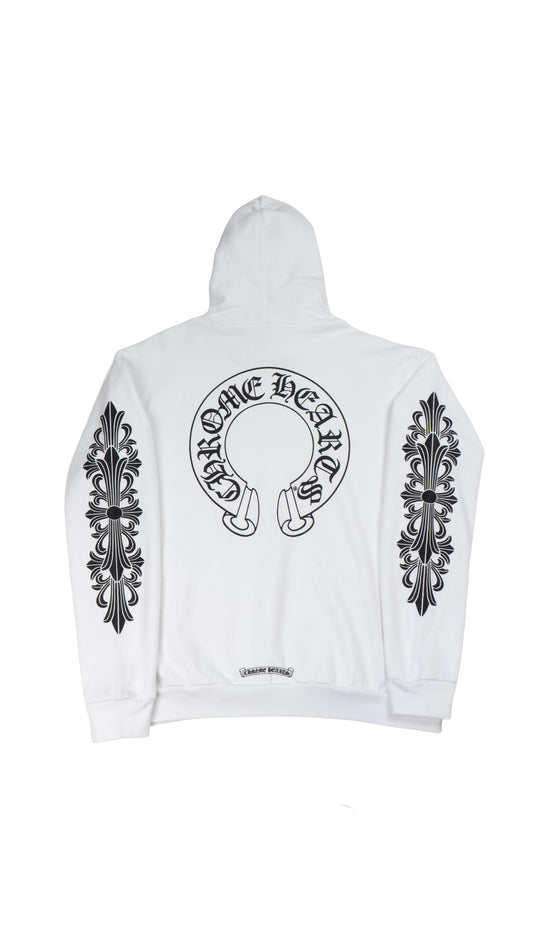 Floral Horseshoe Hoodie 'White'