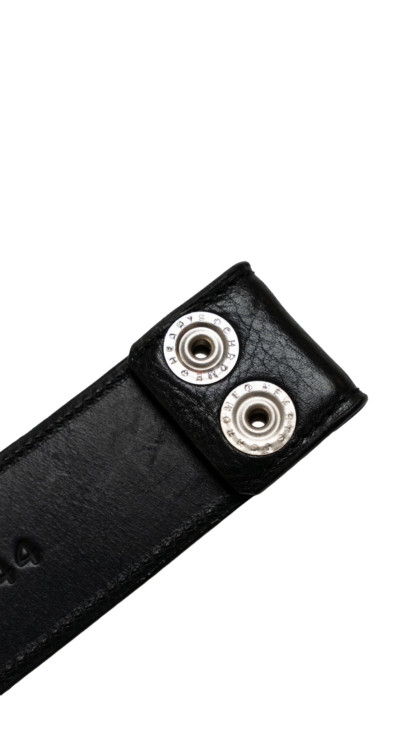 Black Cemetery Yellow Cross Patch Leather Strap