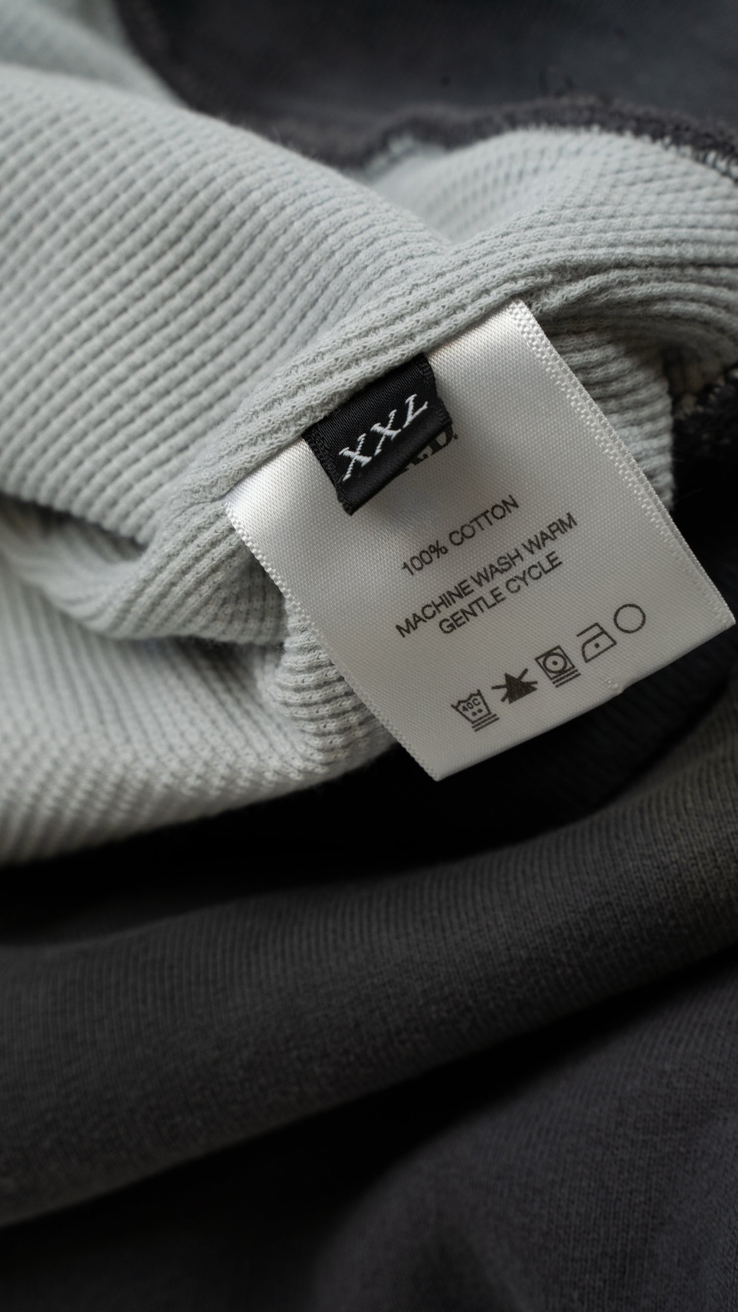 Gray Thermal Lined Distressed Logo Hoodie