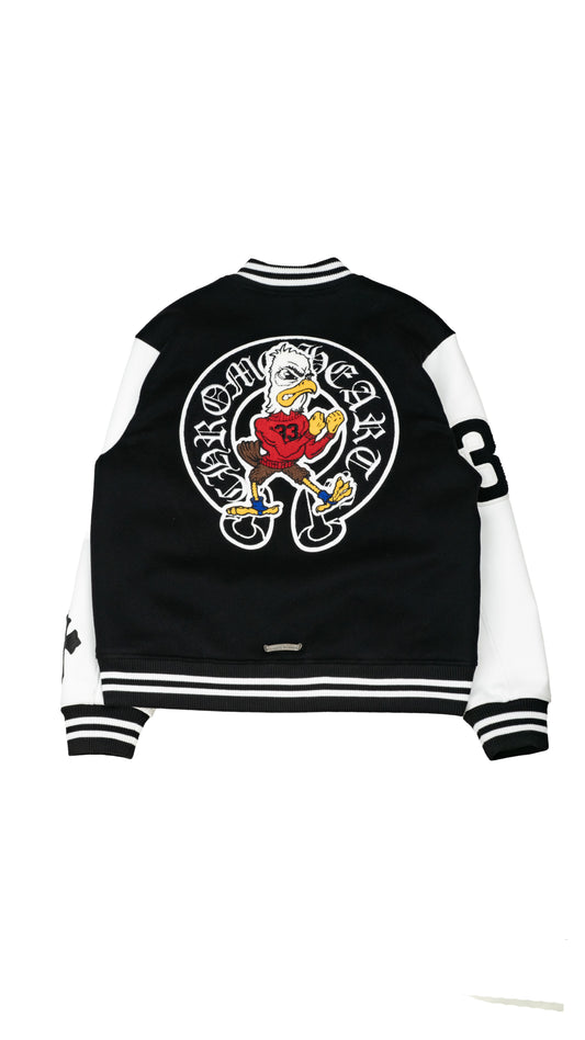 Cashmere and Leather Varsity Jacket