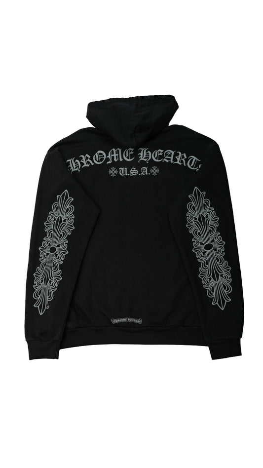 FnF Glitter Horseshoe Graphic Print Hoodie 'Black/Gray'