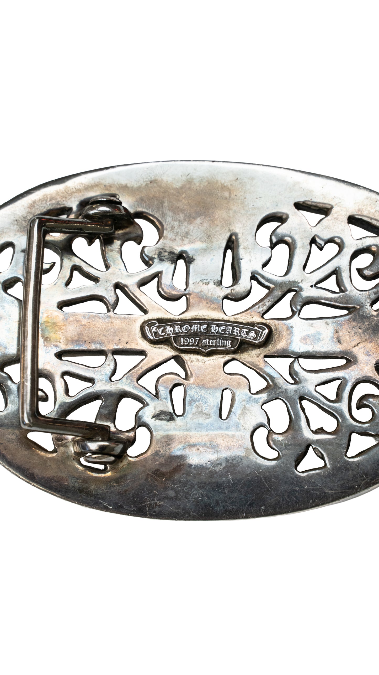 Big Silver Oval Cross Buckle