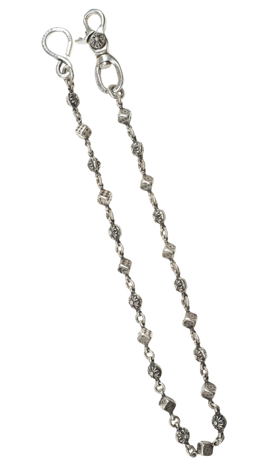 Silver Dice Cross Ball 1 Clip Wallet Chain