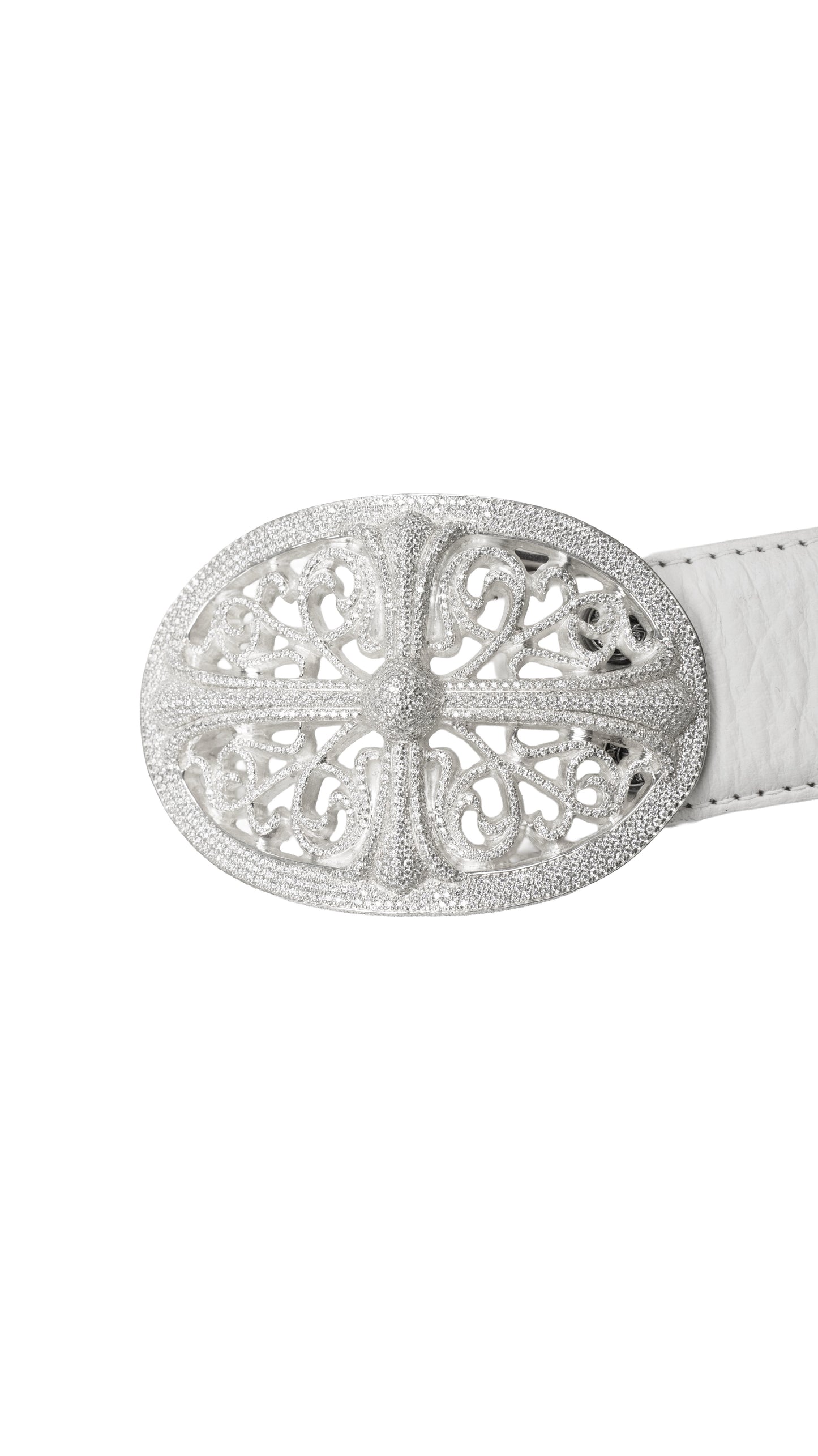 White Leather Belt Strap