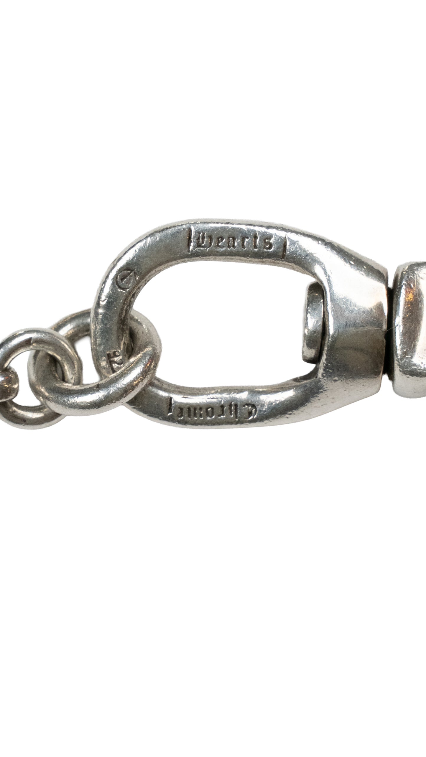 Double Clasp Silver Cross Ball Wallet Chain