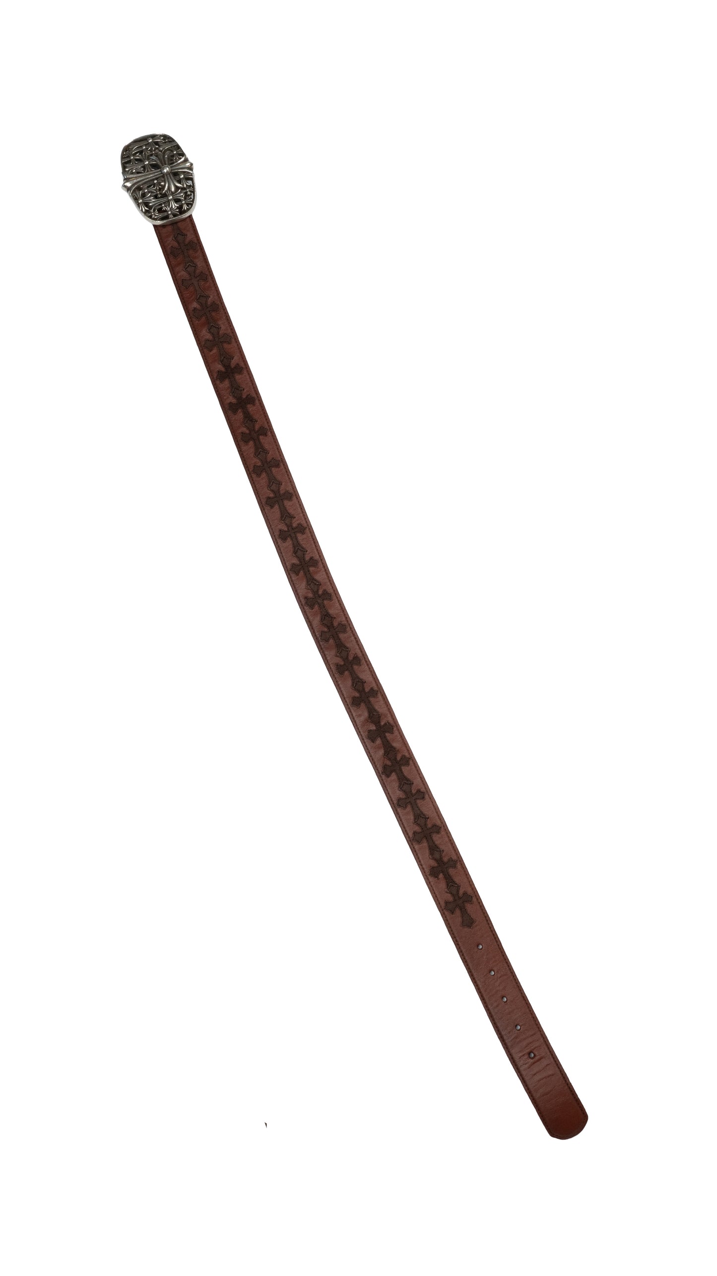 Brown Cemetery Brown Cross Patch Leather Strap