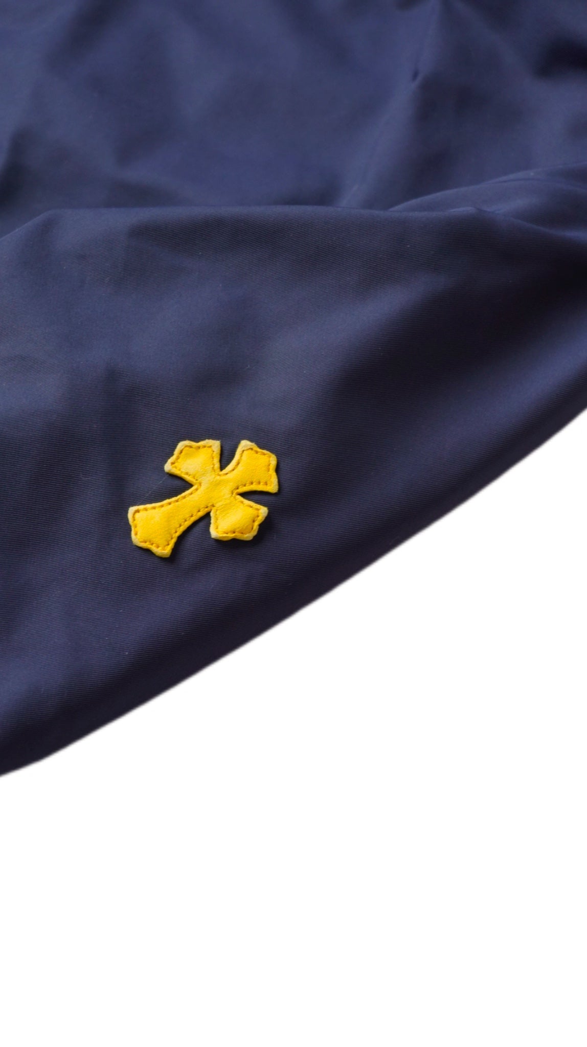 Navy Yellow Patch Women Cropped Nylon Jacket