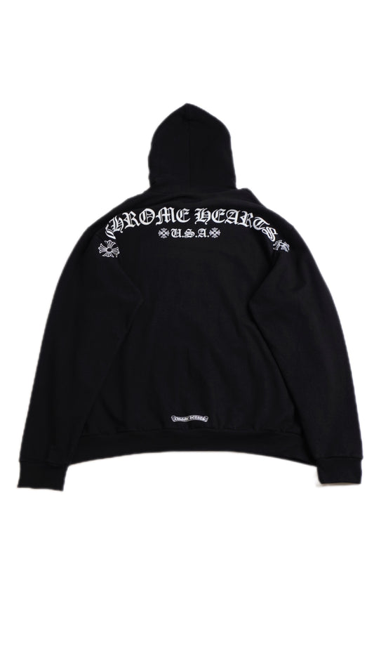 Black Shoulder Logo Hoodie