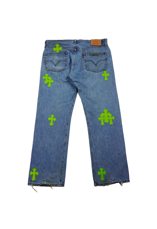 501 Levi's Lime Patches