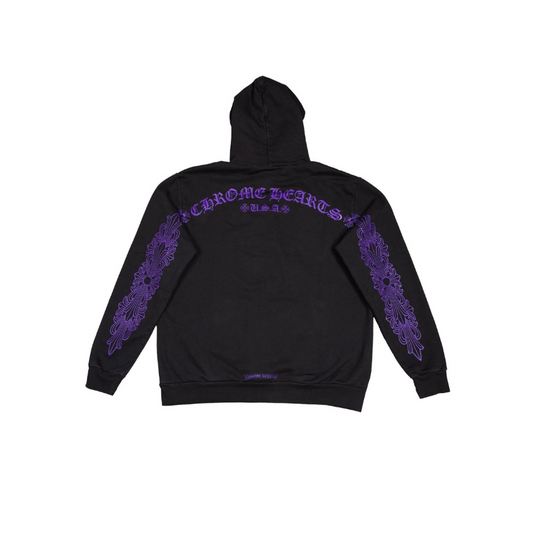 FnF Glitter Horseshoe Graphic Print Hoodie 'Black/Purple'