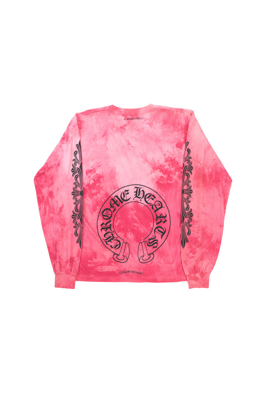 Pink Tie Dye Horseshoe Floral Long sleeve