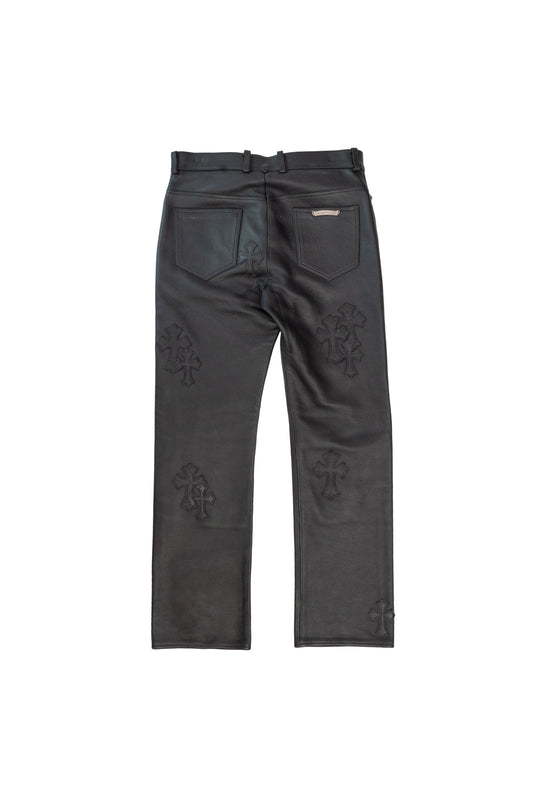 Leather Chino Cross Patch Pants