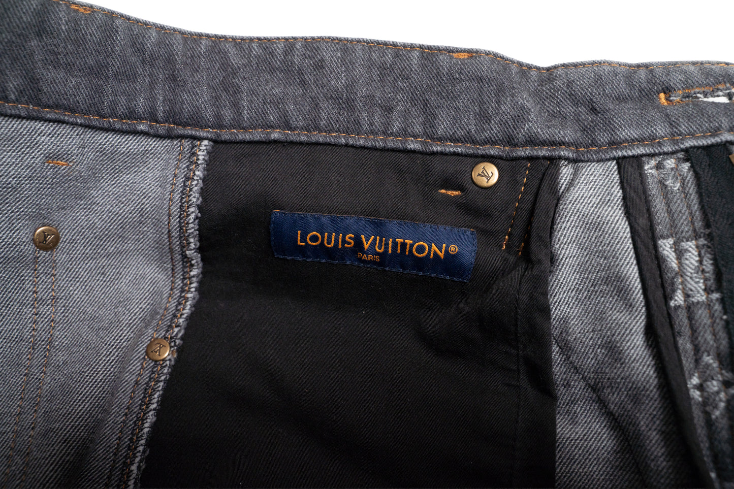 Grey Flower Monogram Jeans