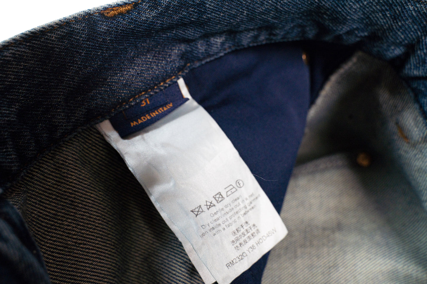 Blue Monogram Double Knee Jeans