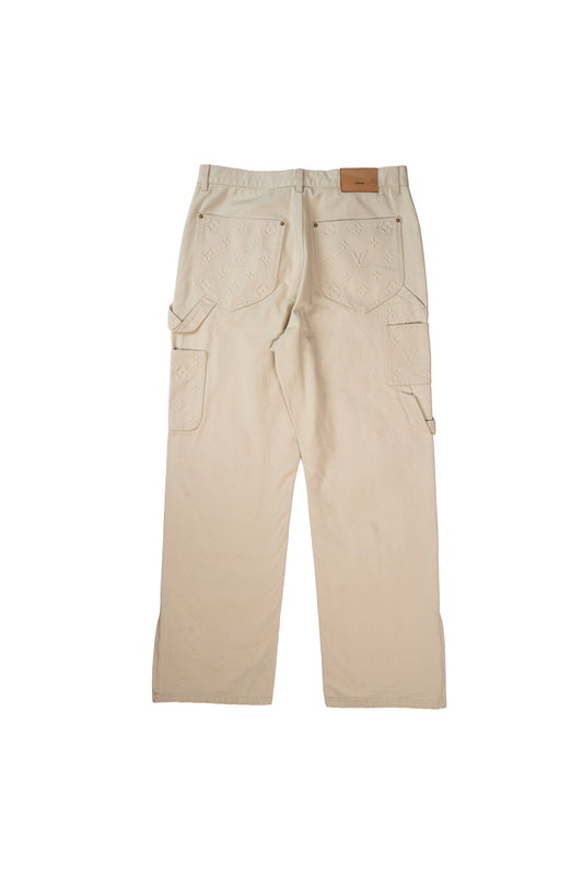 Biege Monogram Double Knee Jeans