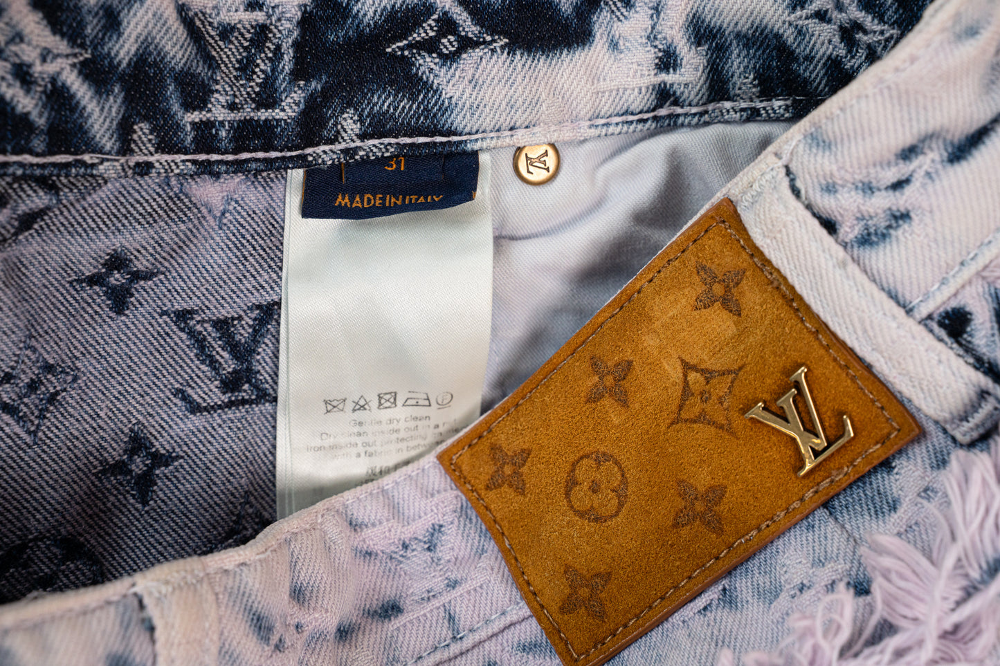 Purple Monogram Double Knee Flared Jeans