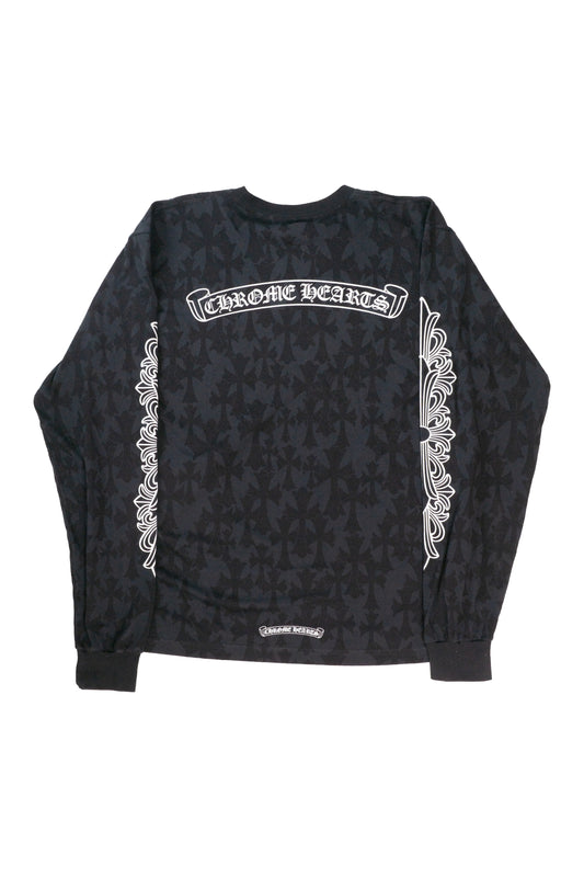 Black Cross Monogram Floral Long Sleeve