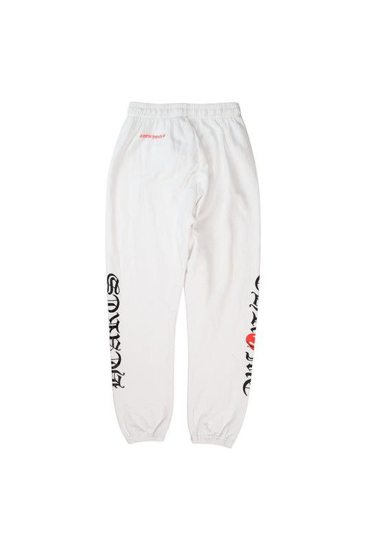 White Rolling Stones Logo Sweatpants