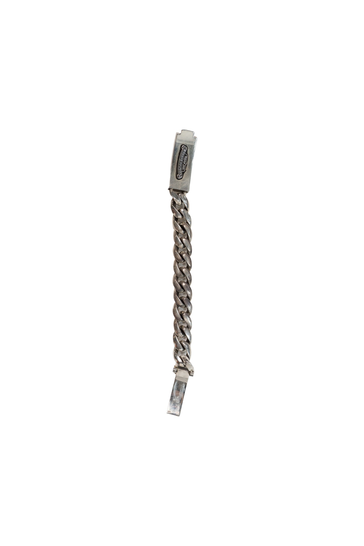Silver ID Cross Cuban Link Bracelet