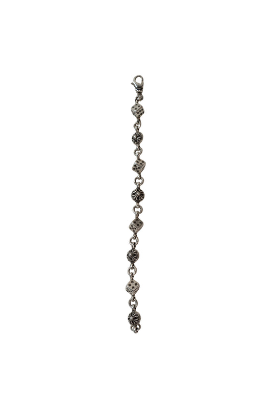 Sterling Silver Dice Cross Ball Bracelet