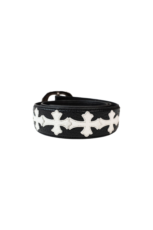 White Cross Patch Gunslinger Belt 'Black'