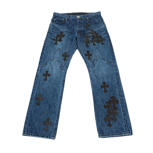 Fleur Knee Black Cross Patch Jeans