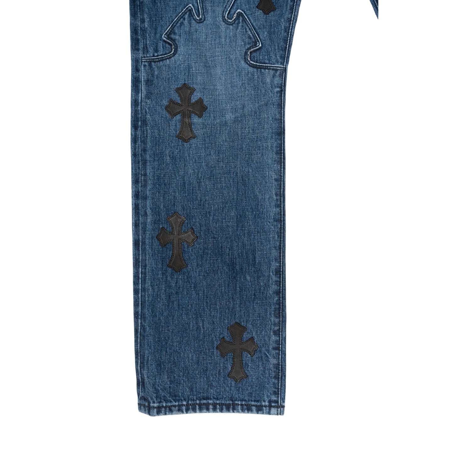 Fleur Knee Black Cross Patch Jeans