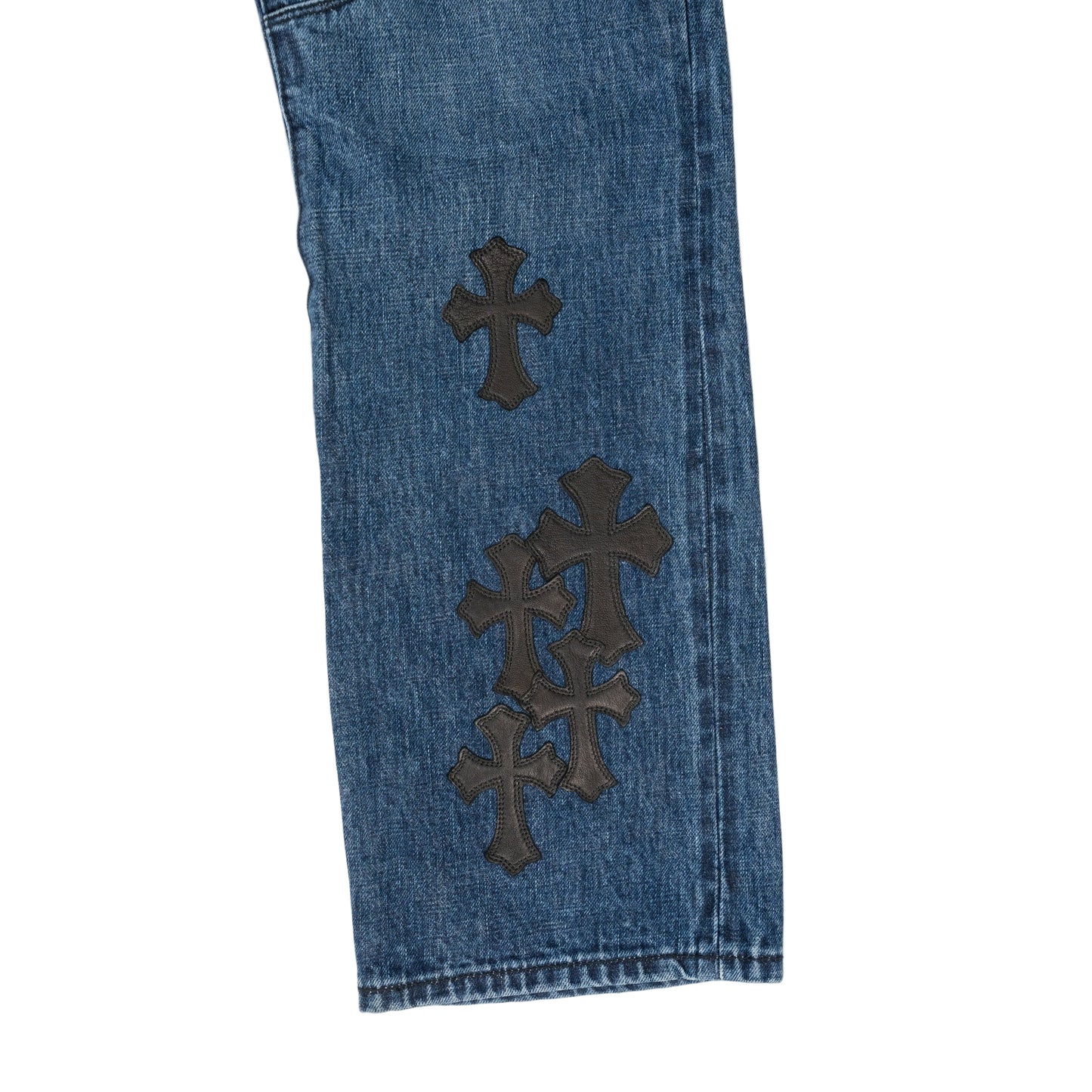 Fleur Knee Black Cross Patch Jeans