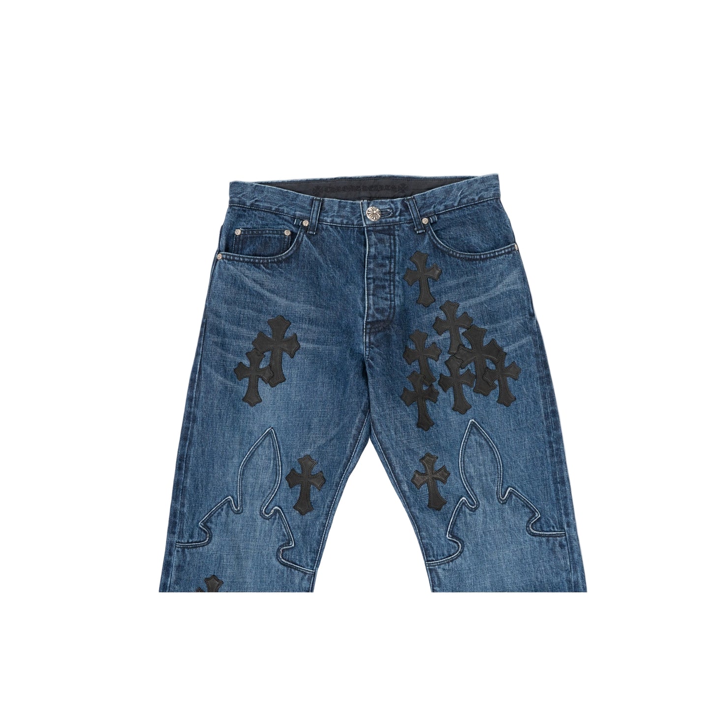 Fleur Knee Black Cross Patch Jeans