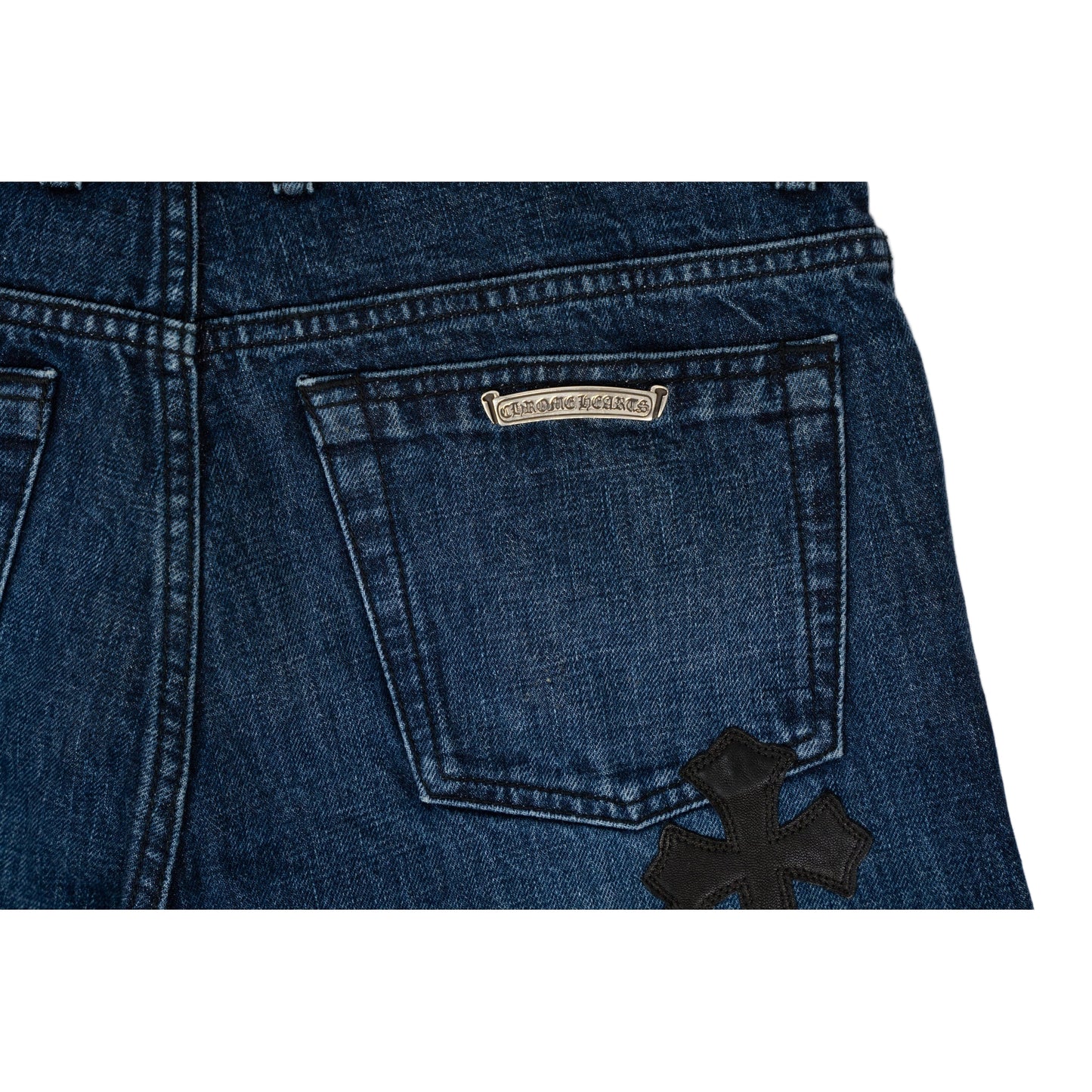 Fleur Knee Black Cross Patch Jeans