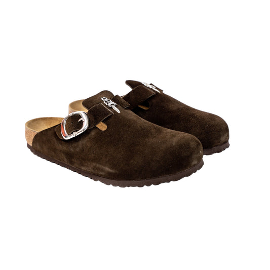Birkenstock Boston Gunslinger Suede Mules 'Mocca'