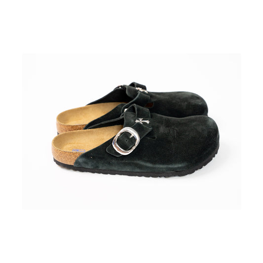 Birkenstock Boston Gunslinger Suede Mules 'Black'