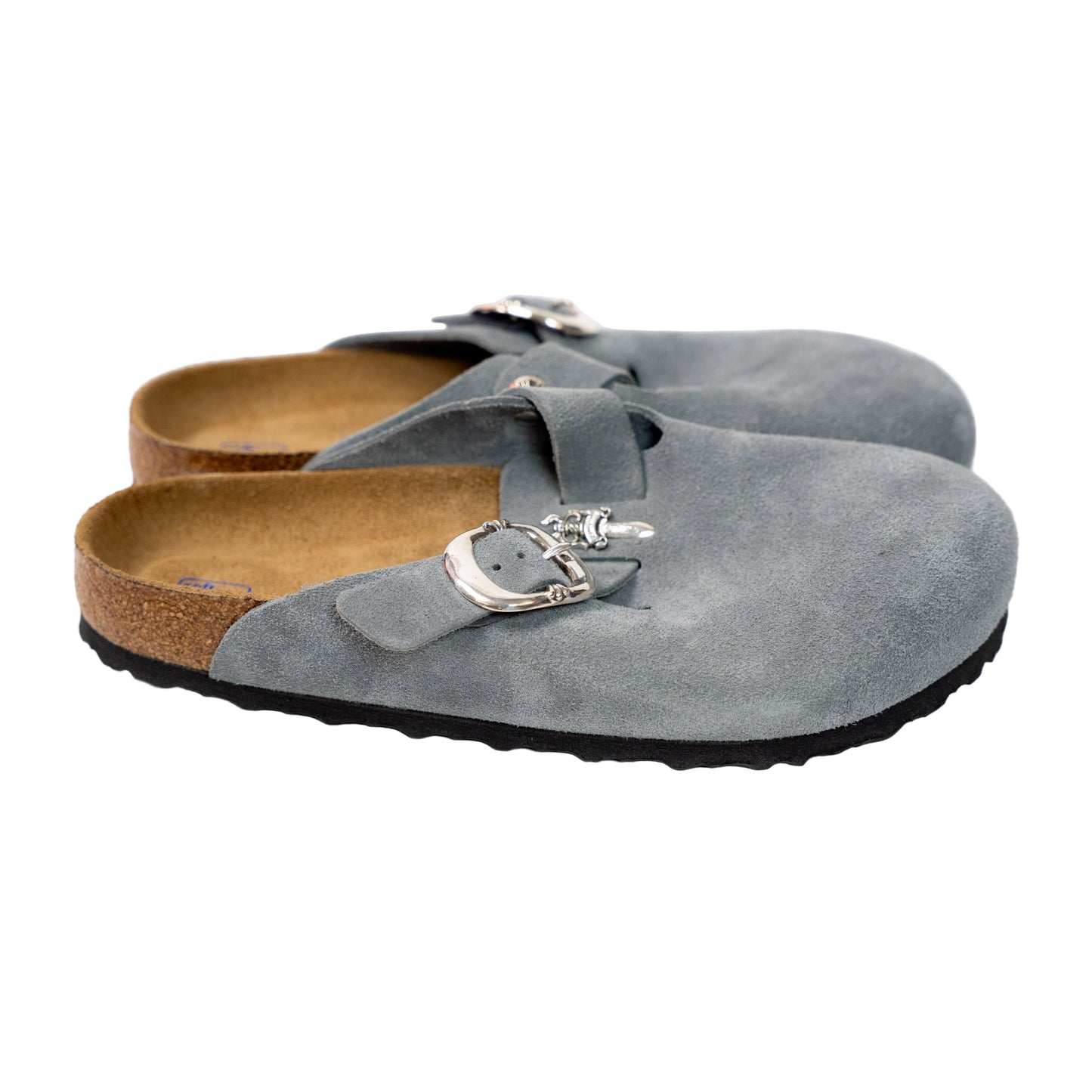 Birkenstock Boston Gunslinger Suede Mules 'Basalt Gray'