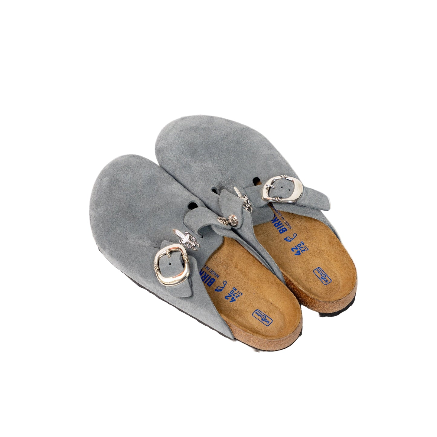 Birkenstock Boston Gunslinger Suede Mules 'Basalt Gray'