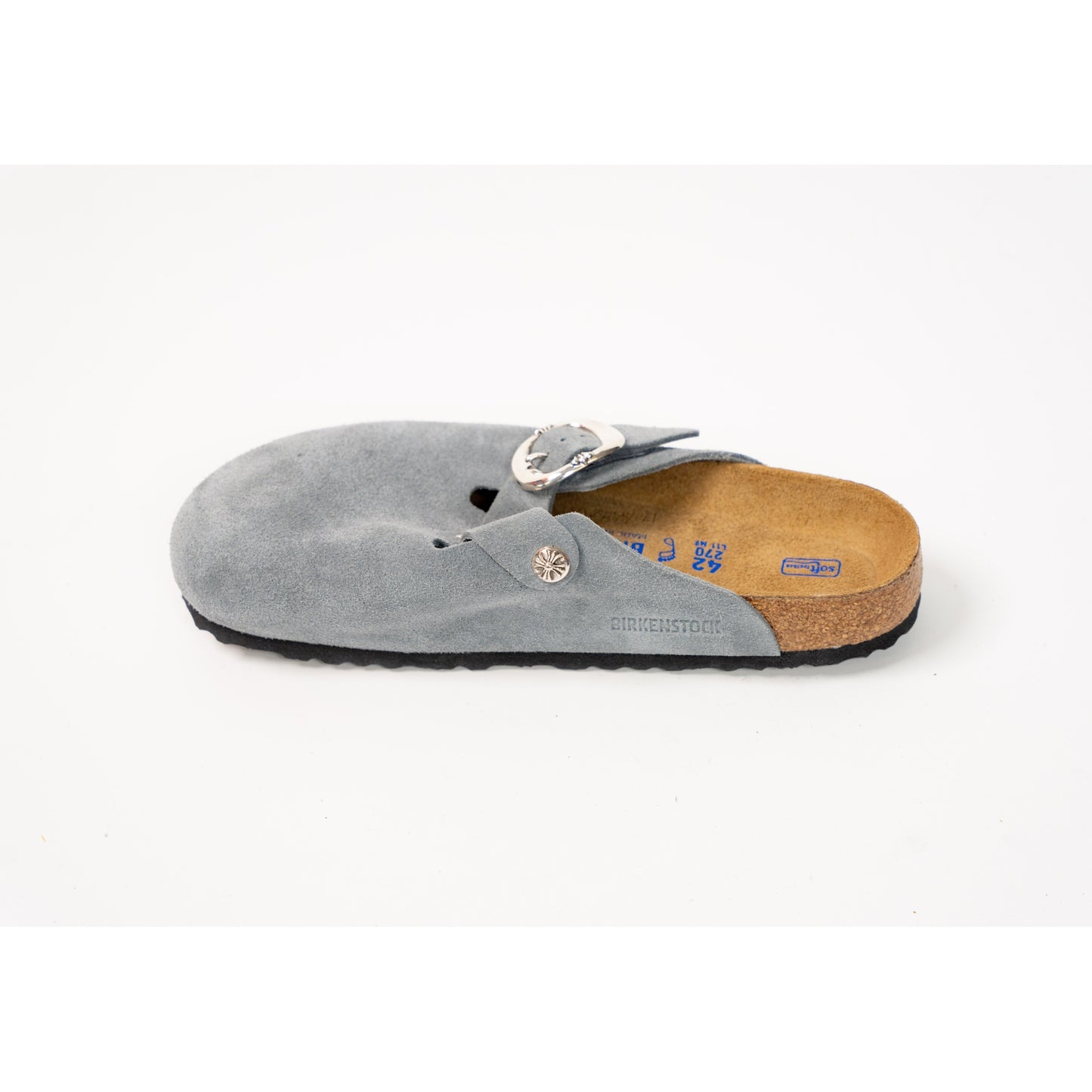 Birkenstock Boston Gunslinger Suede Mules 'Basalt Gray'