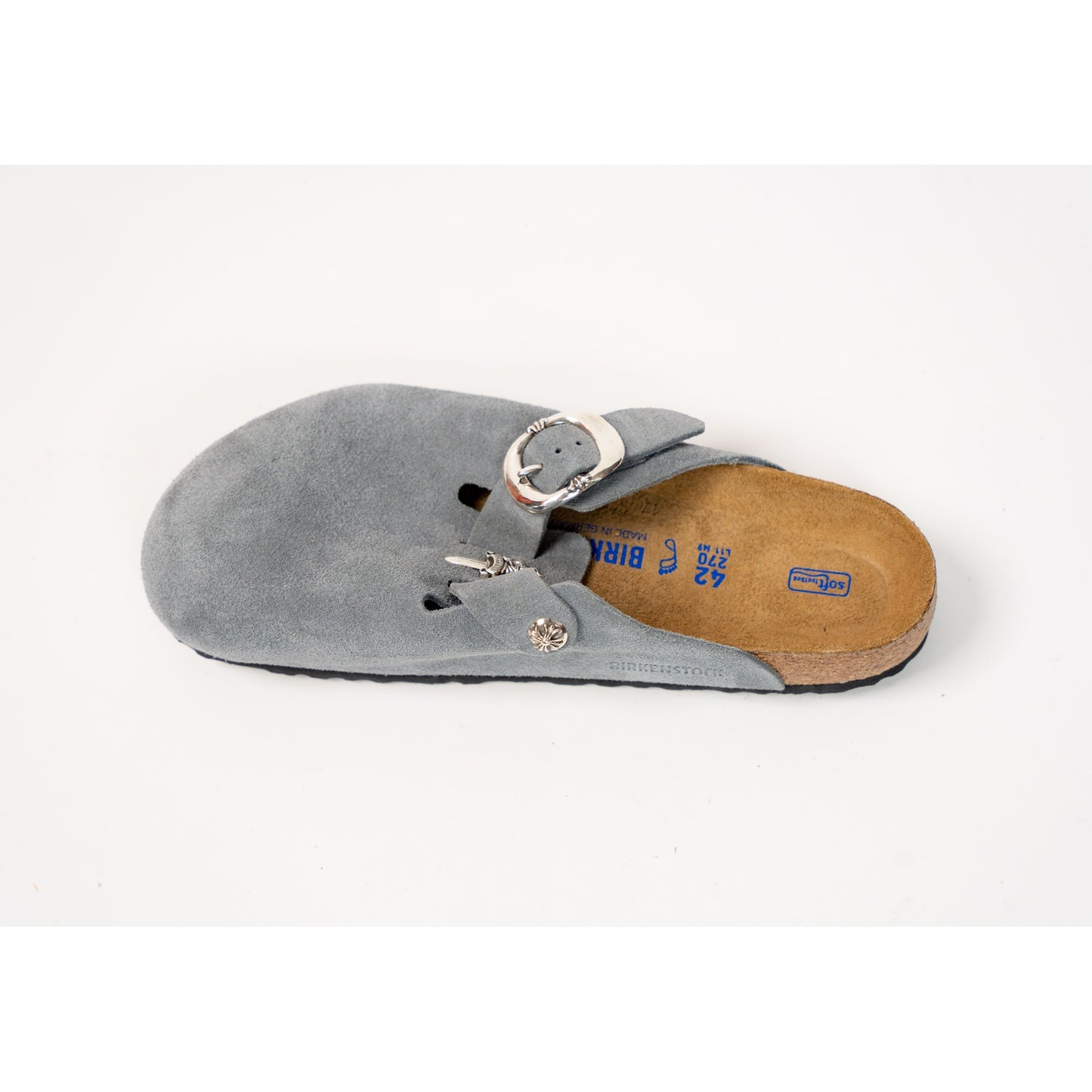 Birkenstock Boston Gunslinger Suede Mules 'Basalt Gray'