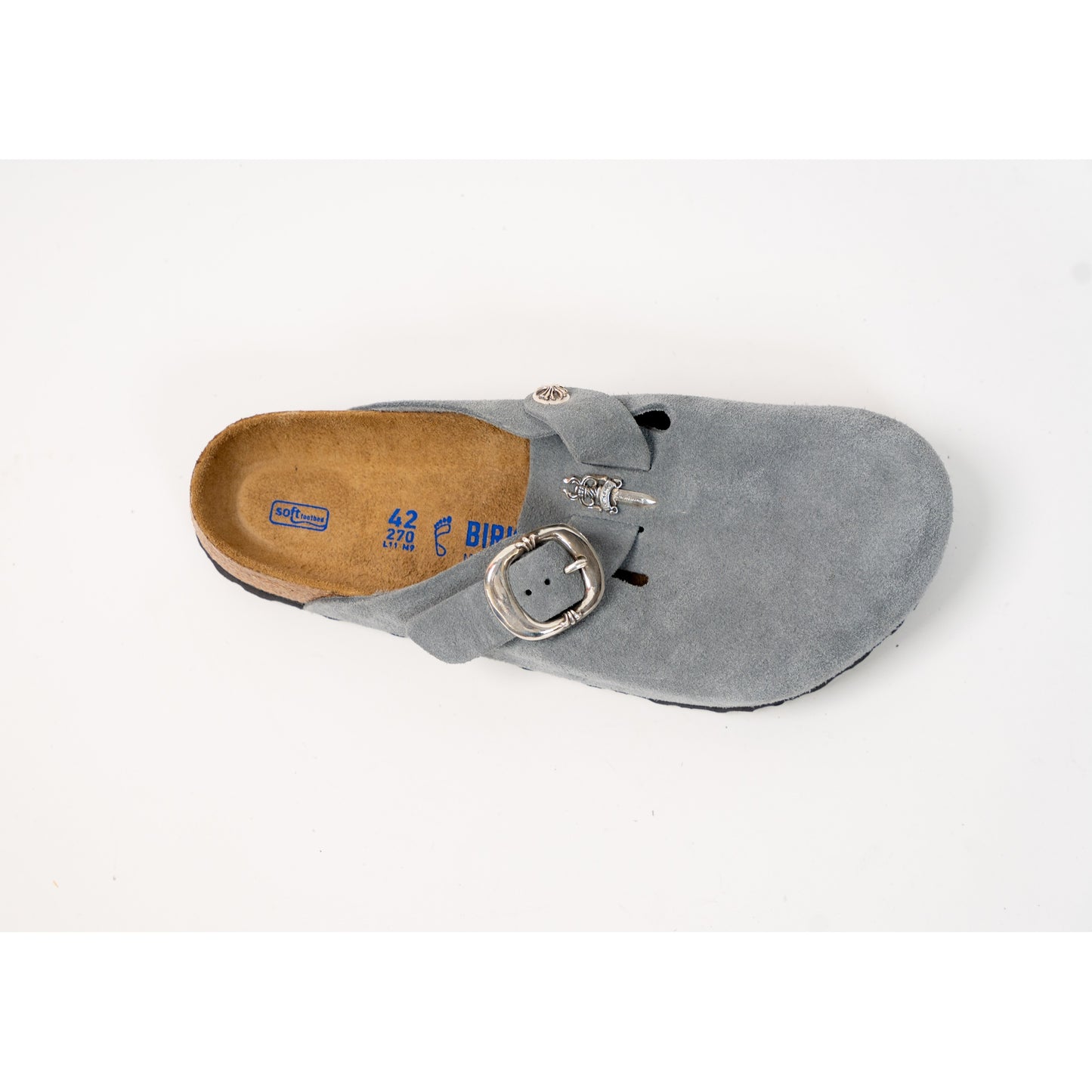 Birkenstock Boston Gunslinger Suede Mules 'Basalt Gray'