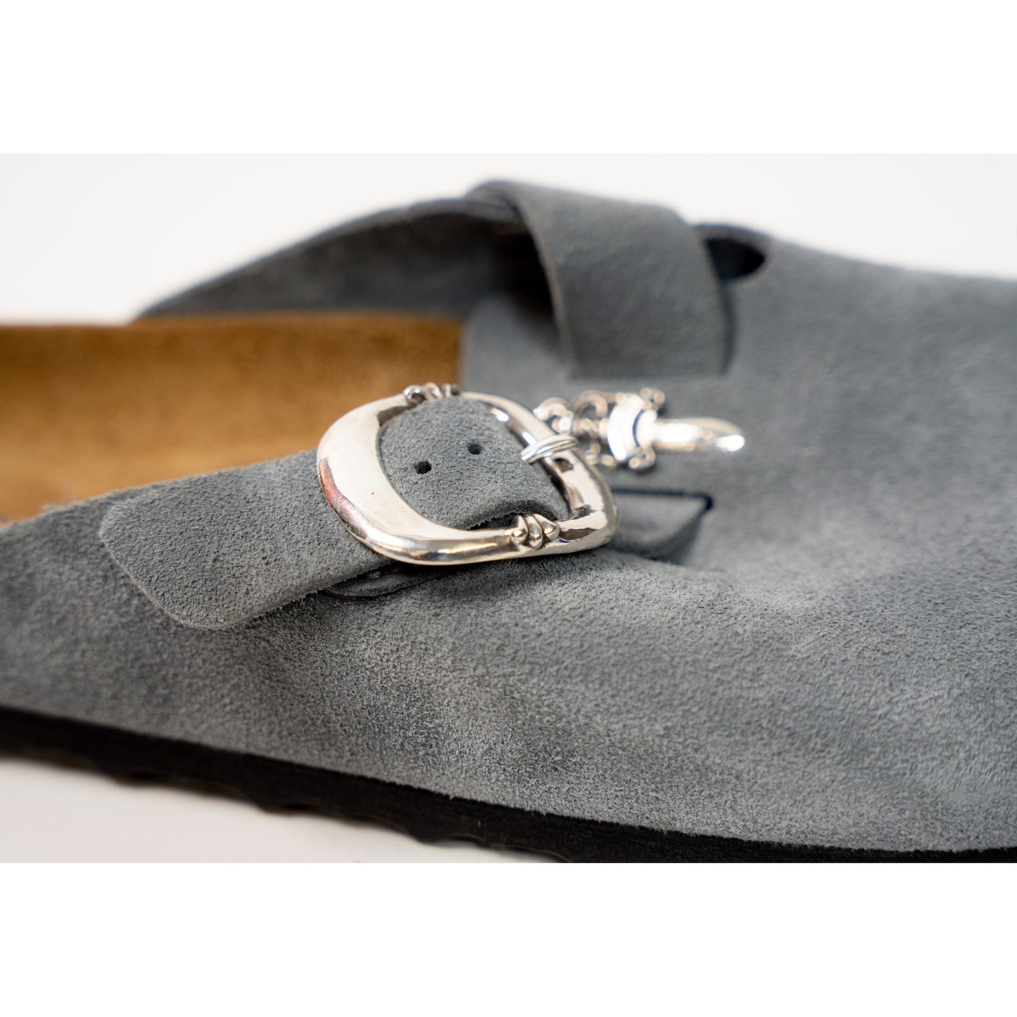 Birkenstock Boston Gunslinger Suede Mules 'Basalt Gray'
