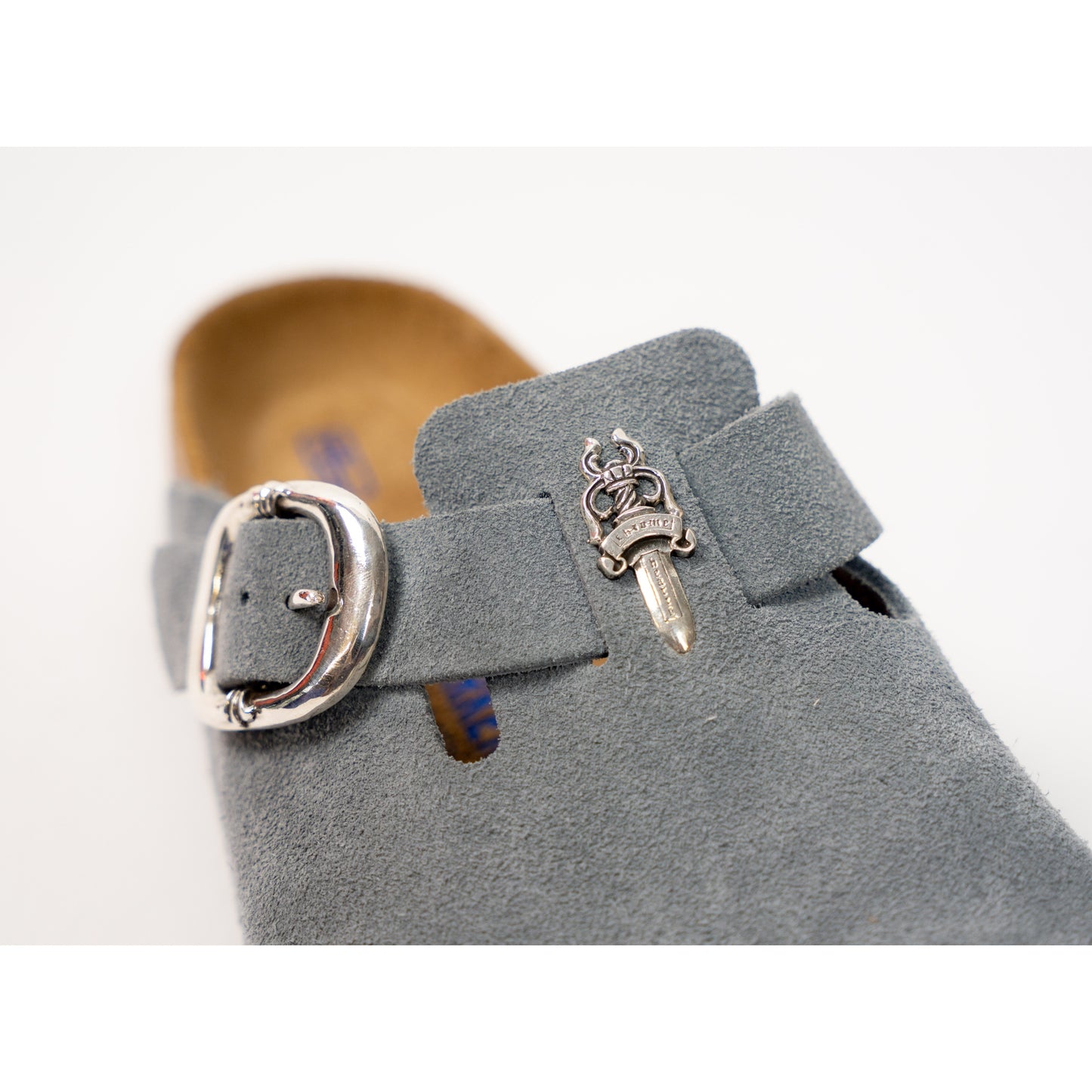 Birkenstock Boston Gunslinger Suede Mules 'Basalt Gray'