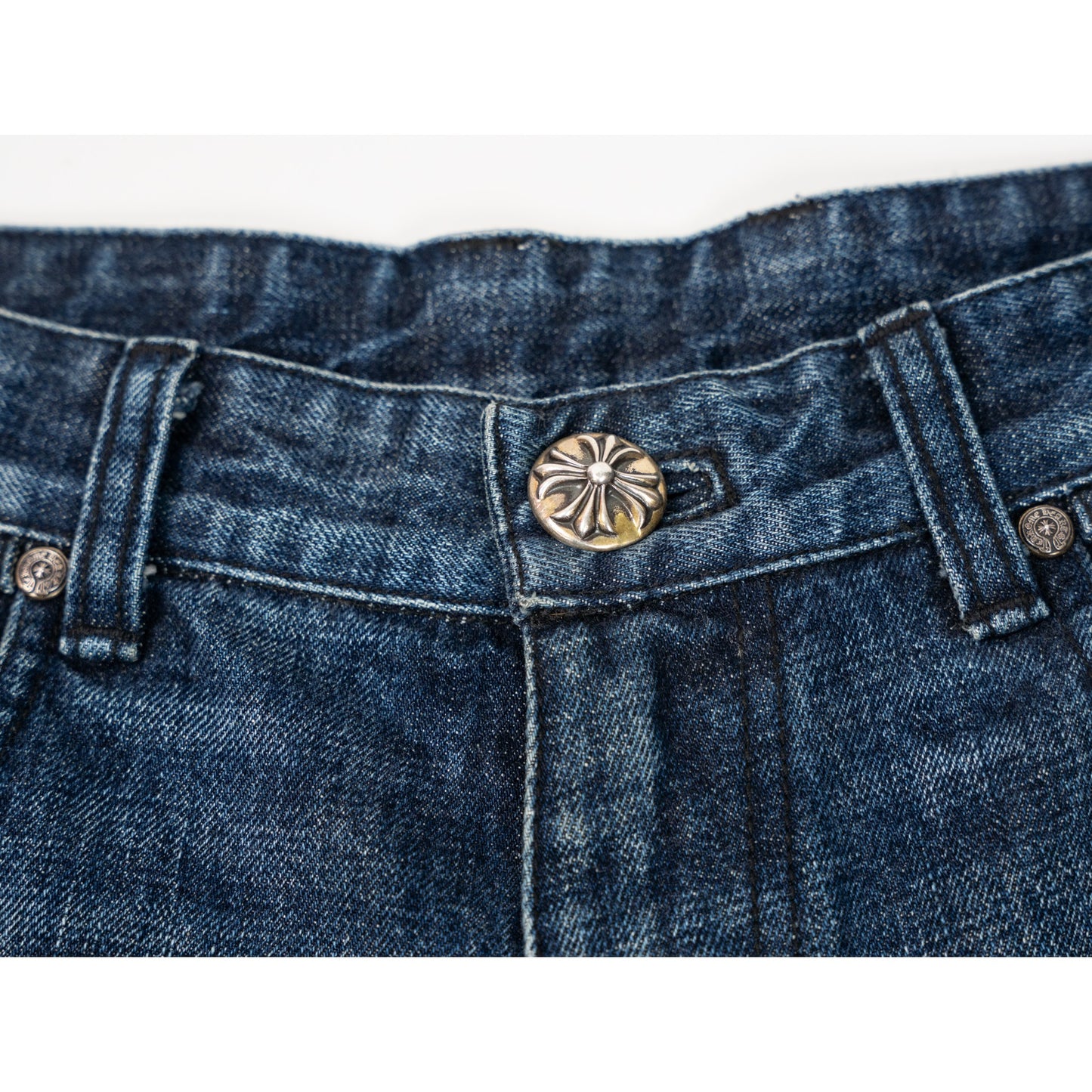 Denim Black Cross Patch Shorts